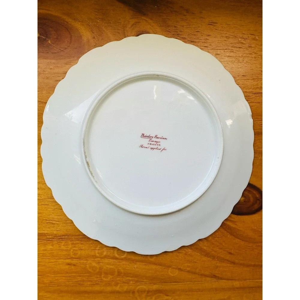 Theodore Haviland Limoges‎ Salad Plate France Pink Flowers Vintage